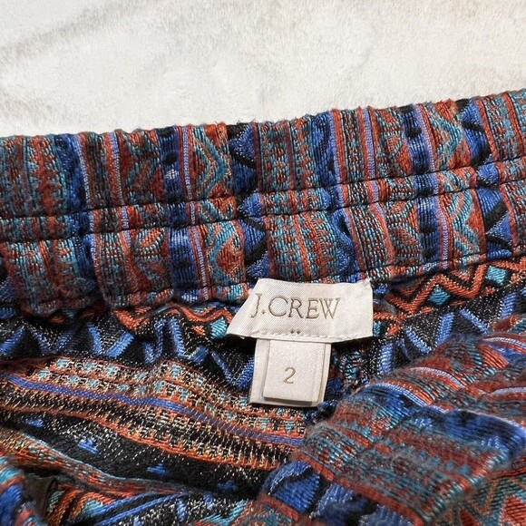 J.Crew Women’s Size 2 Jaquard Boardwalk Pull On Shorts Pockets Aztec BOHO Mid - Picture 5 of 10